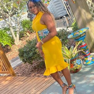 Shein: Yellow Bodycon Dress